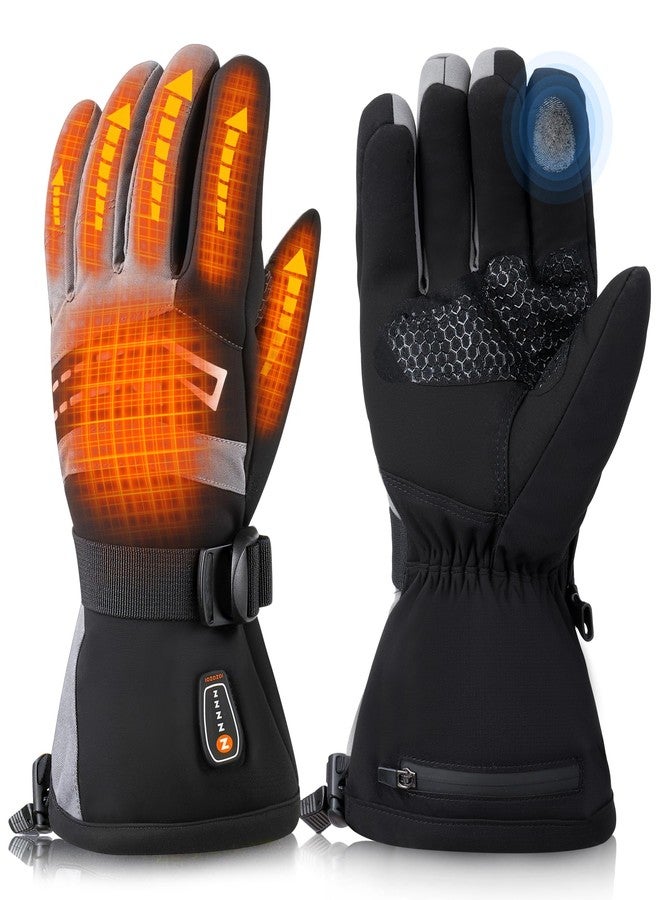 GIOIGOO 7.4V 3200mAh Heated Gloves for Men Women, Waterproof Rechargeable Winter Thermal Gloves with Touchscreen Design for Skiing, Hiking, Camping, Snow Sports, Skating and Cold Outdoor Environments - Image 1
